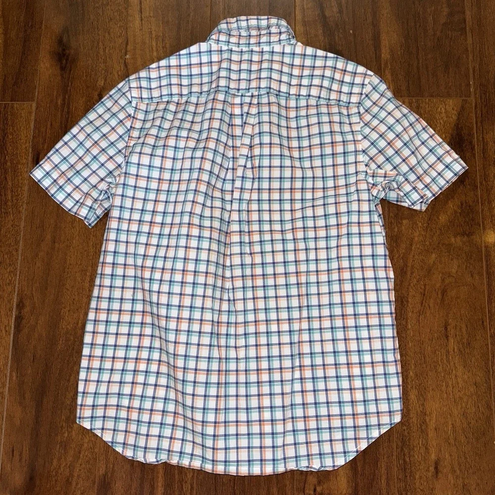 Ralph Lauren Boys M 10-12 Plaid Button Down Shirt Short Sleeve 100% Cotton